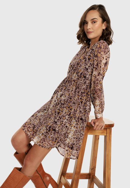 Vestido Morado-Blanco-Amarillo Paris District