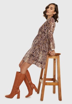 Vestido Morado-Blanco-Amarillo Paris District