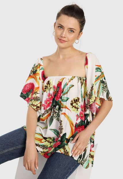 Blusa Blanco-Multicolor Paris District