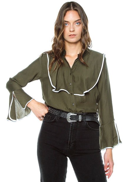 Blusa Verde Pardo-Blanco Paris District