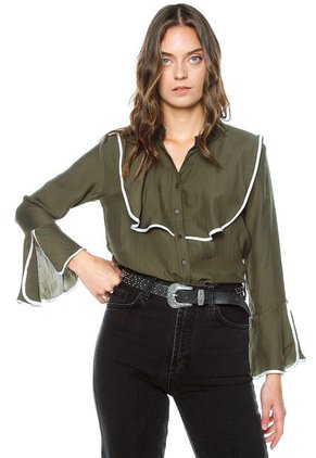 Blusa Verde Pardo-Blanco Paris District