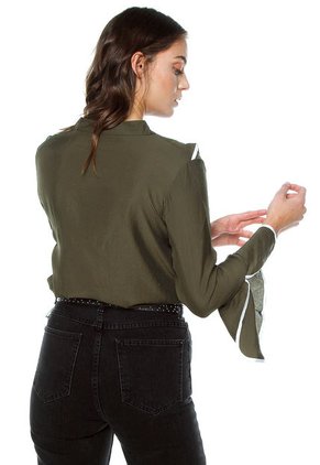 Blusa Verde Pardo-Blanco Paris District