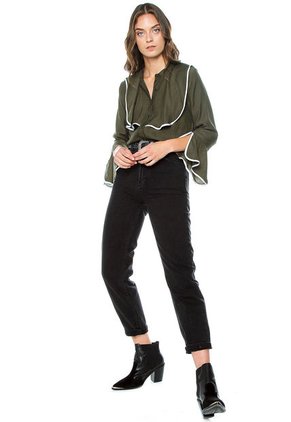 Blusa Verde Pardo-Blanco Paris District