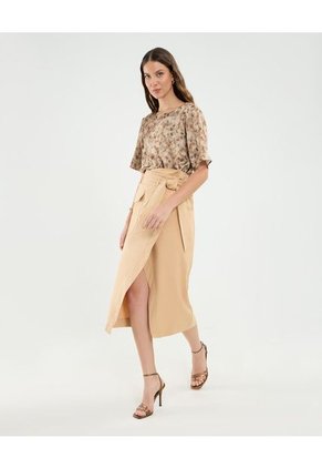 Blusa Para Mujer Manga Corta Color Café Marca Patprimo #30123478