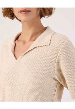 Polo Para Mujer Manga Corta Color Crema Marca Patprimo #30110456