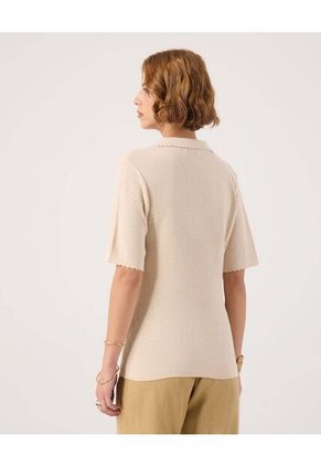 Polo Para Mujer Manga Corta Color Crema Marca Patprimo #30110456