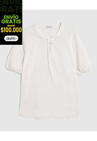 Blusa  Para Mujer Manga Corta Color Blanco Marca Patprimo #30123566 Patprimo