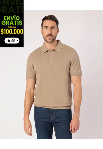 Polo  Para Hombre Cuello Tejido Sin Bolsillo Color Café Marca Patprimo #44112779 Patprimo