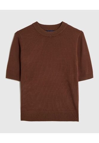 Camiseta  Para Mujer Manga Corta Cuello Redondo Color Café Marca Patprimo #30093833 Patprimo