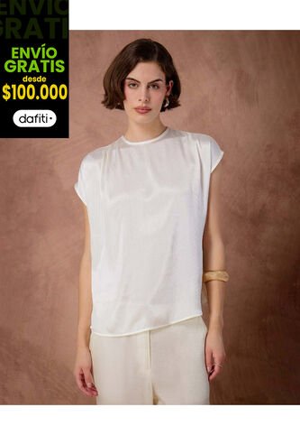 Blusa  Para Mujer Manga Corta Color Blanco Marca Patprimo #30123648 Patprimo