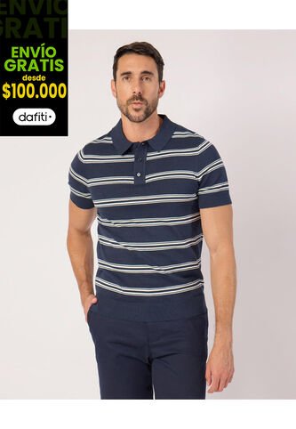 Polo  Para Hombre Cuello Tejido Sin Bolsillo Color Azul Marca Patprimo #44112773 Patprimo