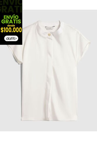 Blusa  Para Mujer Manga Corta Color Blanco Marca Patprimo #30123646 Patprimo