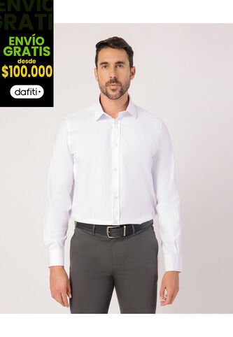 Camisa  Para Hombre Manga Larga Sin Bolsillo Cuello Casual M Color Blanco Marca Patprimo #44013179 Patprimo