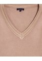 Saco Tejido Cuello En V   Para Mujer Beige Patprimo de Patprimo