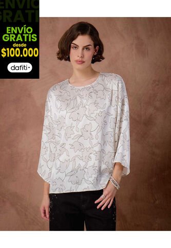 Blusa  Para Mujer Manga 3/4 Color Gris Marca Patprimo #30123642 Patprimo