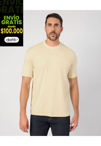 Camiseta  Para Hombre Manga Corta Cuello Redondo Color Amarillo Marca Patprimo #44090972 Patprimo