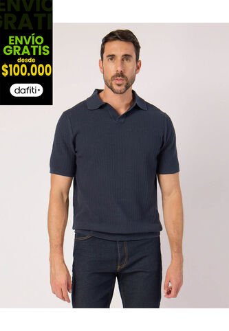 Polo  Para Hombre Cuello Maquina Sin Bolsillo Color Azul Marca Patprimo #44112774 Patprimo