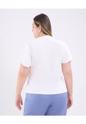 Camiseta Para Mujer Manga Corta Cuello Redondo Color Blanco Marca Patprimo #14091422