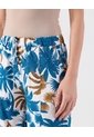 Bermuda Con Cintura Elástica   Para Mujer Azul Patprimo de Patprimo