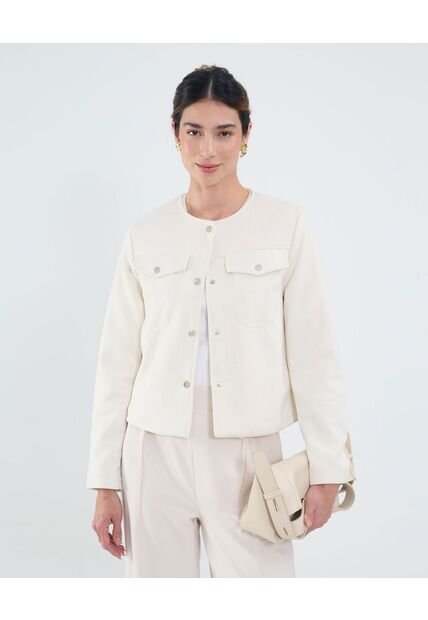 Chaqueta Casual  Para Mujer Crema Patprimo