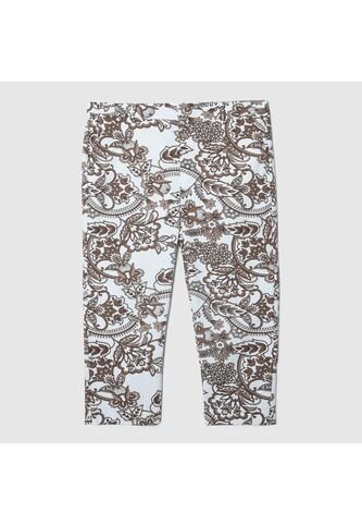 Pantalón Capri Estampado  Para Mujer Dorado Patprimo Patprimo