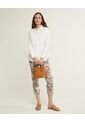 Pantalón Capri Estampado  Para Mujer Dorado Patprimo de Patprimo