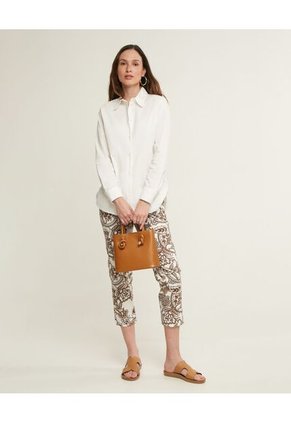 Pantalón Capri Estampado  Para Mujer Dorado Patprimo