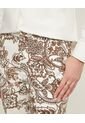 Pantalón Capri Estampado  Para Mujer Dorado Patprimo de Patprimo