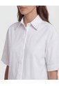 Camisa  Manga Corta Cuello Con Pedrería  Para Mujer Blanco Patprimo de Patprimo