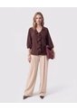 Blusa Con Bolero Frontal Cascada Mujer  Para Mujer Café Patprimo de Patprimo