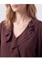 Blusa Con Bolero Frontal Cascada Mujer  Para Mujer Café Patprimo de Patprimo