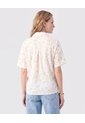 Camisa Manga Corta Con Doblez Para Mujer  Para Mujer Blanco Patprimo de Patprimo