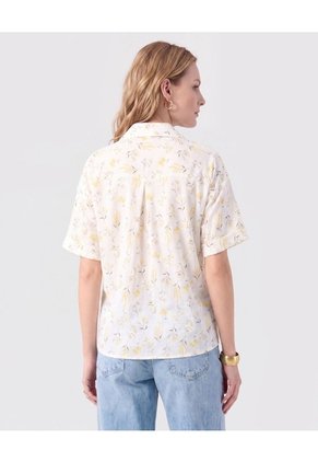 Camisa Manga Corta Con Doblez Para Mujer  Para Mujer Blanco Patprimo