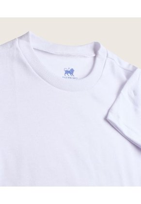 Camiseta Interior Para Niño Interior M/C Lisa C/R Color Blanco Marca Patprimo #59202Tp
