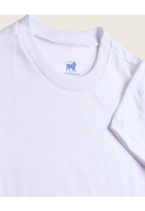 Camiseta Interior Para Niño Interior M/C Lisa C/R Color Blanco Marca Patprimo #59202Tp