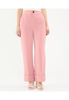 Pantalón Casual Con Doblez  Para Mujer Rosa Patprimo