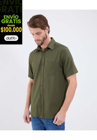 Camisa Para Hombre Manga Corta Con Bolsillo Cuello Casual C Color Verde Marca Patprimo #44013162 Patprimo