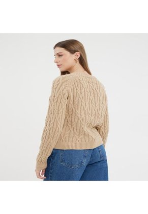 Saco Cuello Redondo Mujer Patprimo Beige 30330565-1