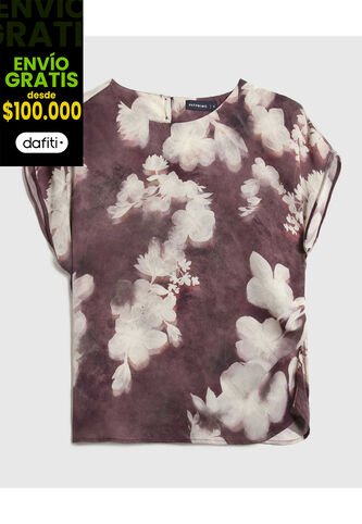 Blusa Para Mujer Manga Corta Color Vino Marca Patprimo #30123555 Patprimo