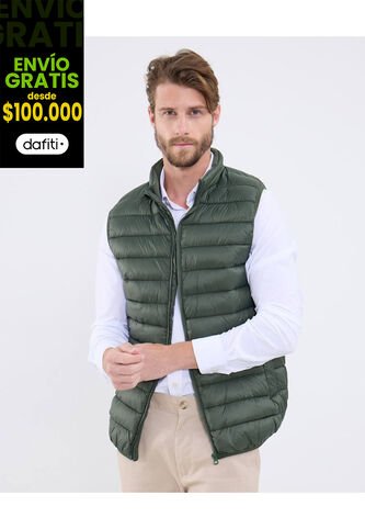 Chaleco Para Hombre Acolchado Color Verde Marca Patprimo #44250009 Patprimo