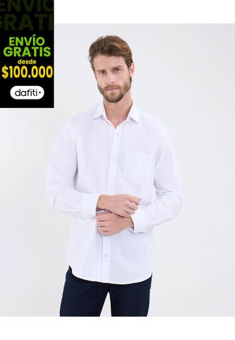 Camisa Para Hombre Manga Larga Con Bolsillo Cuello Italiano Color Blanco Marca Patprimo #44013145 Patprimo
