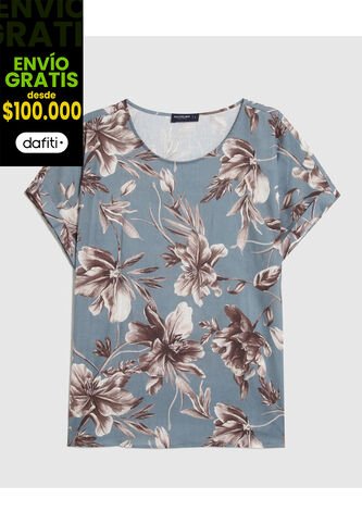 Blusa Para Mujer Manga Corta Color Azul Marca Patprimo #30123575 Patprimo