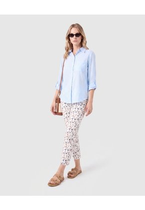 Blusa De Mujer Con Bolsillo Para Mujer Azul Patprimo