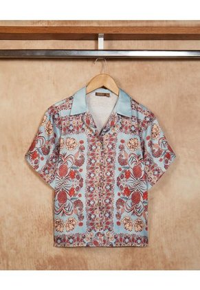 Camisa Para Mujer Manga Corta Color Azul Claro Marca Patprimo #30010654