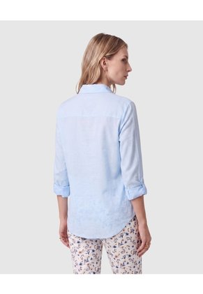 Blusa De Mujer Con Bolsillo Para Mujer Azul Patprimo