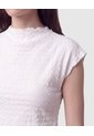 Camiseta Cuello Alto Texturizada Mujer  Para Mujer Blanco Patprimo de Patprimo