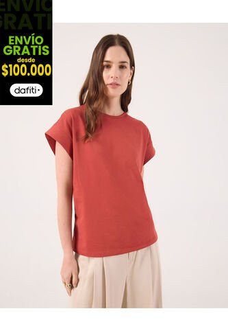 Camiseta Para Mujer Manga Corta Cuello Redondo Color Naranja Marca Patprimo #30093869 Patprimo