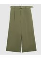 Pantalón Unicolor Con Cinturón Para Mujer Curvy  Para Mujer Verde Patprimo de Patprimo