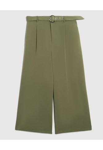Pantalón Unicolor Con Cinturón Para Mujer Curvy  Para Mujer Verde Patprimo Patprimo