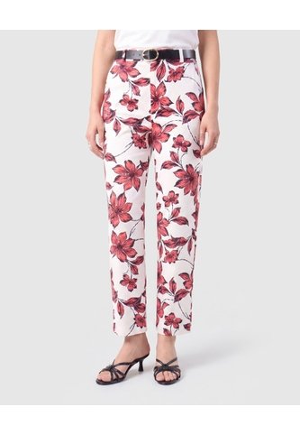 Pantalón Recto De Tiro Alto Mujer  Para Mujer Rojo Patprimo Patprimo